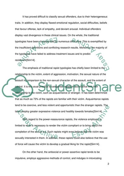 Limits of Typologies of Rapists and Analysis of Their Motivations