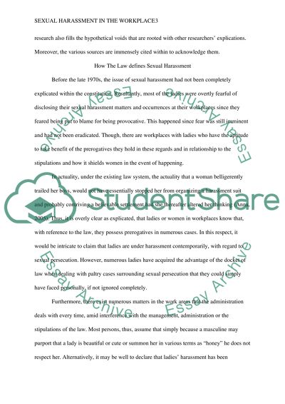 Sexual Harassment in the Workplace