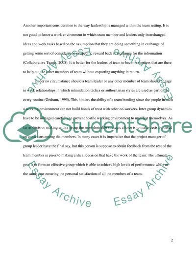 Collaborative assignments at a workplace