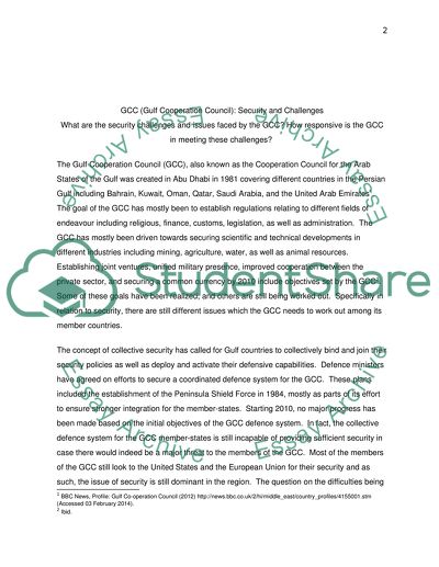 The Gulf Cooperation Council: the Cooperation Council