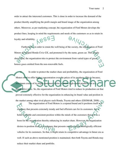 The Organization of Ford Motors