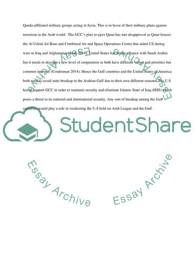 What are the consequences of a state break-up in the Arabian Gulf from USA prospuctive
