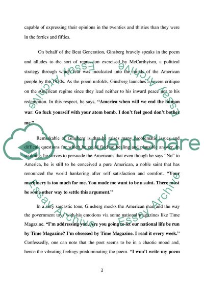 Close Reading and Textual Analysis of the Poem America by Allen Ginsberg