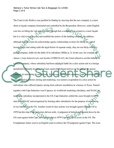 Wallace v Tulsa Yellow Cab Taxi