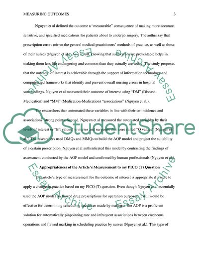 Measuring the Outcome of Interest
