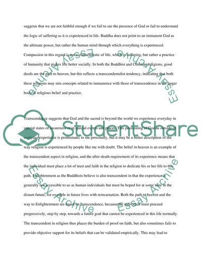 Religion: Transcendence and Immanence