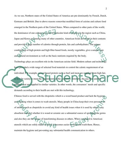 Chinese Food and American Food