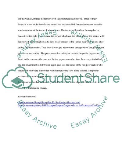 Redistribution of Income