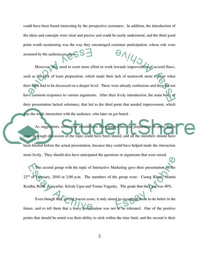 Comparison of Three Marketing Presentations