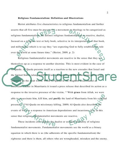 The Characteristics of Political Movements Inspired by Religious Fundamentalism