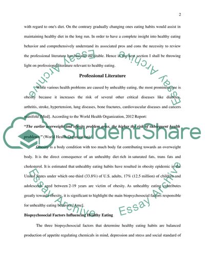 Health Behavior -Eating Healthy