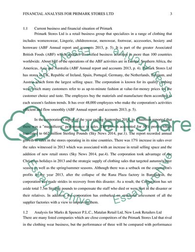 Financial Analysis for Primark Stores Ltd