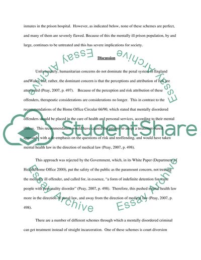 A Mental Illness and Psychosis or Personality Disorders