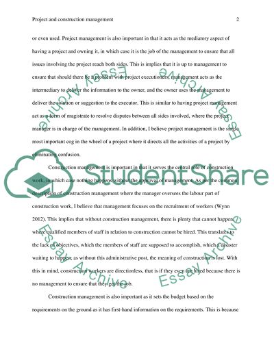 The role of construction manager and project manager