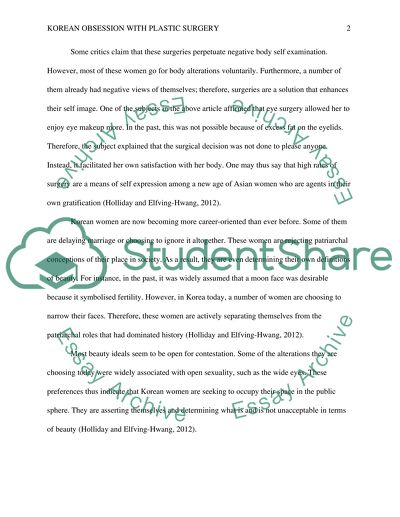 Socio-Economic Forces behind the Korean obsession with Plastic Surgery