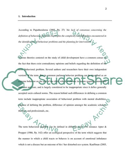 The Educational Model and the Concept of Behavioral Difficulties in British Education