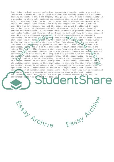 Social Responsibility and Profitability of Multinational Corporations