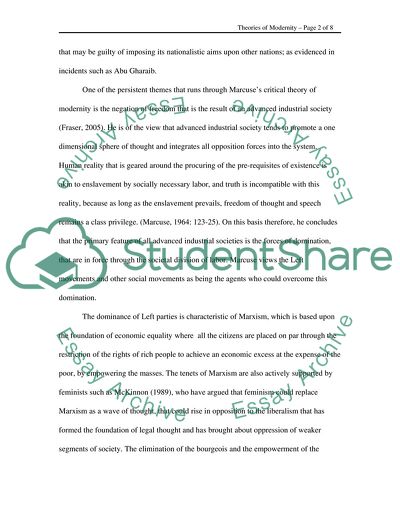Comparison of Two Theories of Modernity