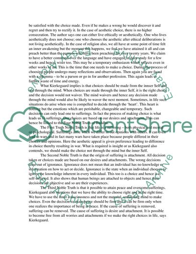 The Problem of Choice at Different Stages of Life