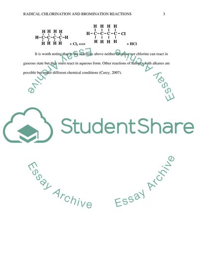 Radical Chlorination and Bromination Reactions