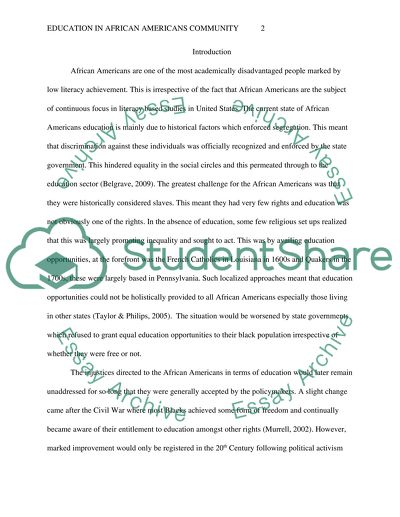 Education in African Americans Community