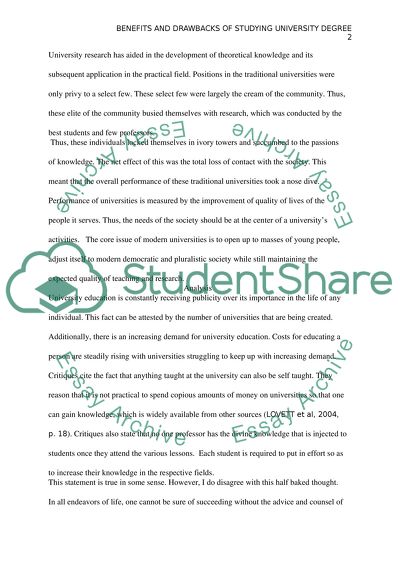 Benefits and Drawbacks of Studying University Degree