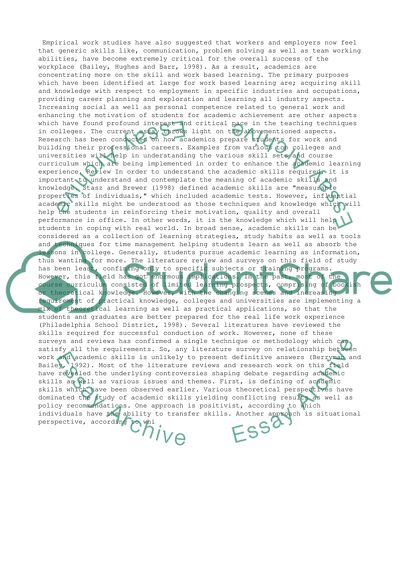 Academic Skills Prepare Graduates for Work