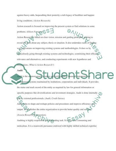 Similarities and differences between action research and audit