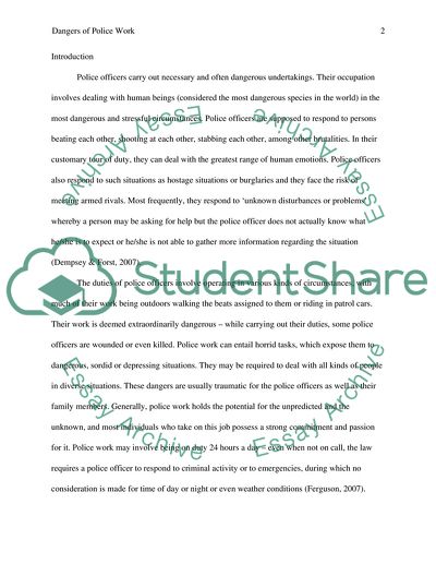 The Dangers of Police Work