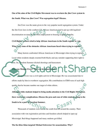 Main Issues the Civil Rights Movement Addressed