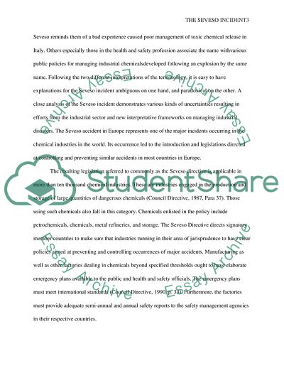 Analysis of Seveso Incident