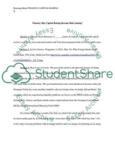 Has Capital Raising Become Hair-raising