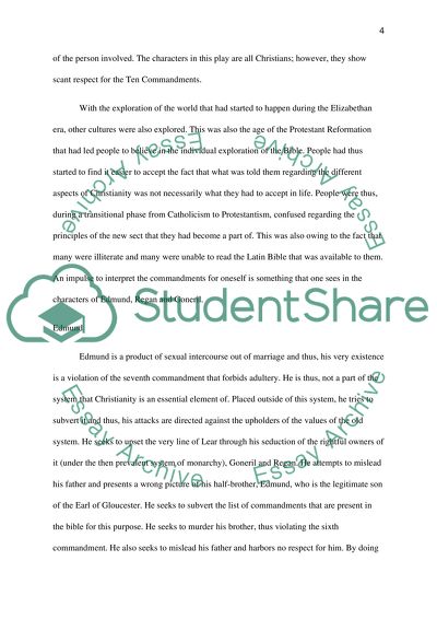 The Ten Commandments in Kind Lear