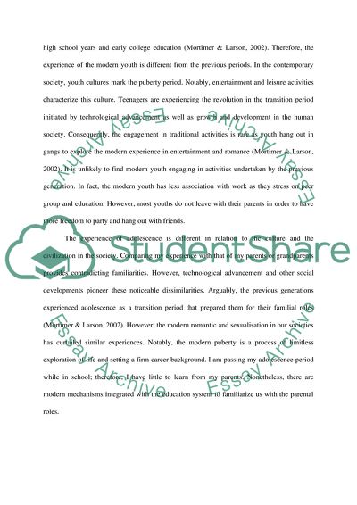 Emergency and Transition of Adolescence