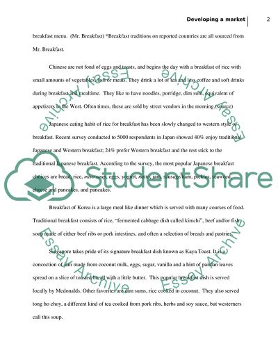 The Market Entry into Indian Breakfast Cereal Market