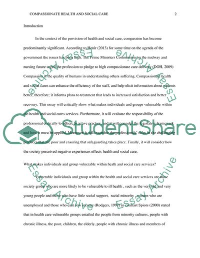 Compasionate Health and Social Care