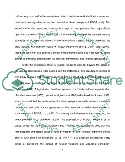 Report on Disarmament: nuclear disarmament and non-proliferation