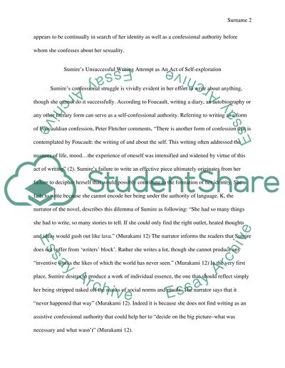 Critical Analysis of Sumire as a Foucauldian Confessional Modern Individual