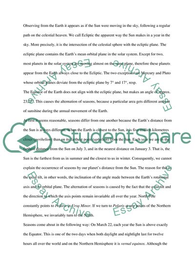 The motion of the Earth around the Sun and the effect of this in respect of temporal orientation