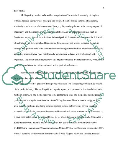 Policy of Free Speech and Free Press