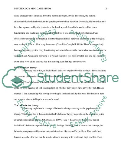 Psychology mini case study