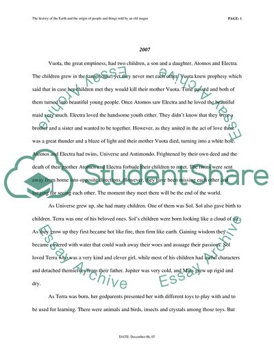 The History of the Earth and the Origin of People and Things Told by an Old Magus