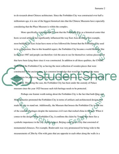 Descriptive Analysis of the Forbidden City