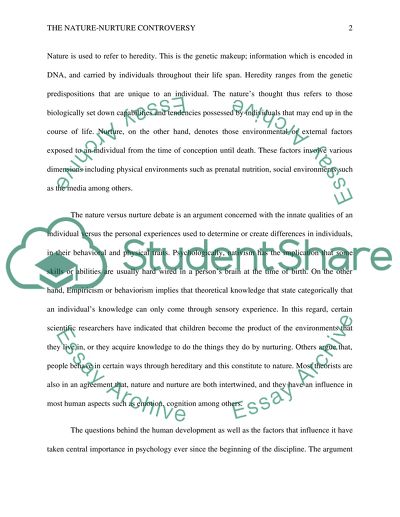 Analyzing the key elements of the nature-nurture controversy