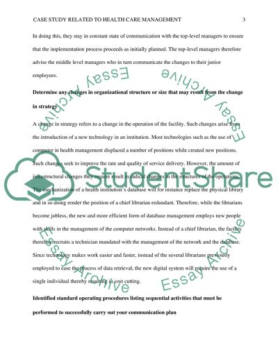 Case study related to Health Care Management