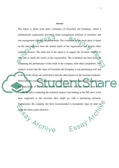 Stock Price Evaluation of Crawford and Company