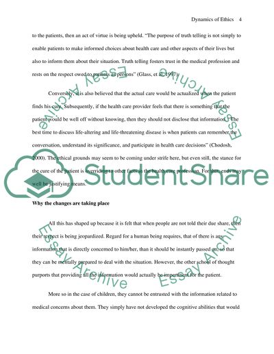 The Dynamics of Ethics - Should a Patient Be Told the Truth