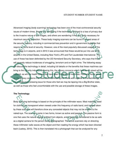 The Use of Advanced Imaging Technology in the US Airports