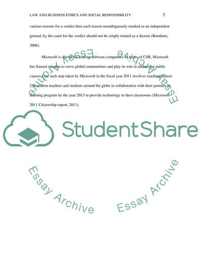 Law and Business Ethics and Social Responsibility