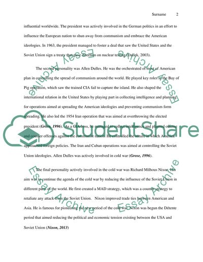 1. the cold war 2.the most important events in American history of the last 33 years